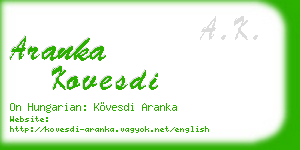 aranka kovesdi business card